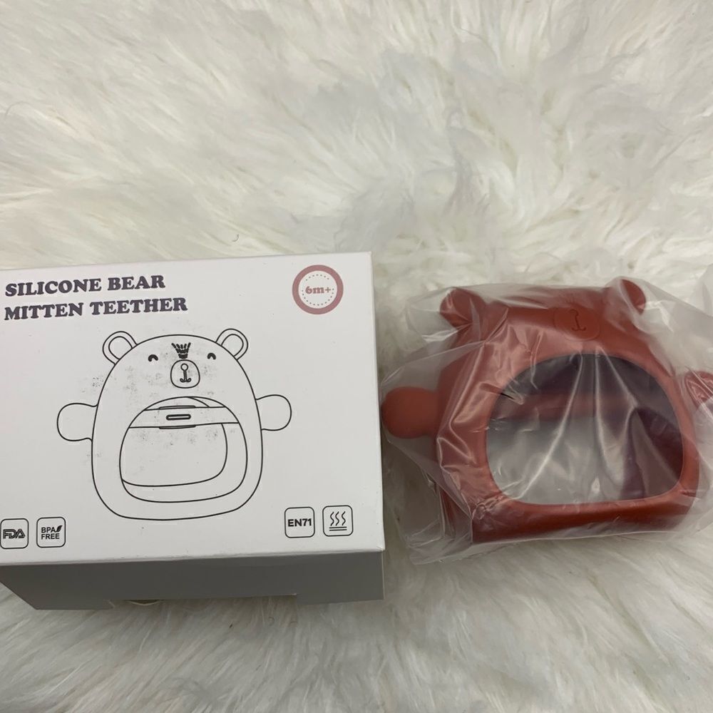 Silicone Bear Mitten Teether Baby Infant